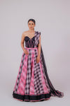 Raspberry Check Lehenga