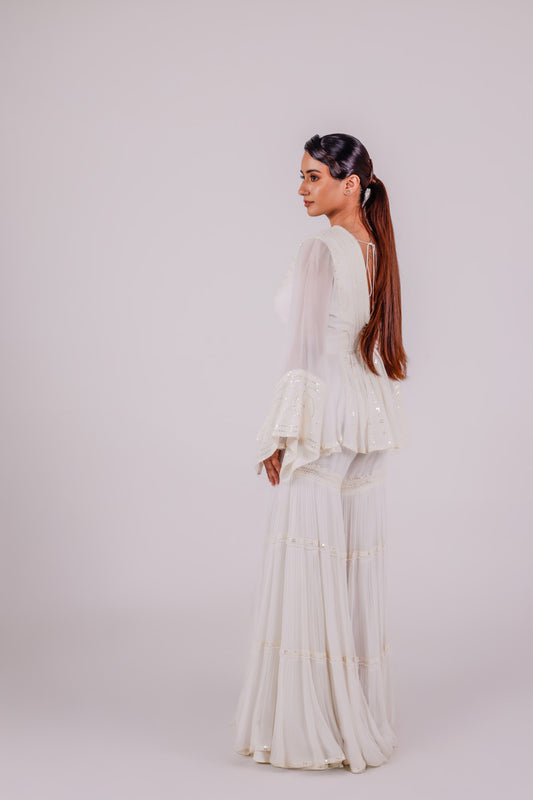 Mehr Peplum Sharara Set