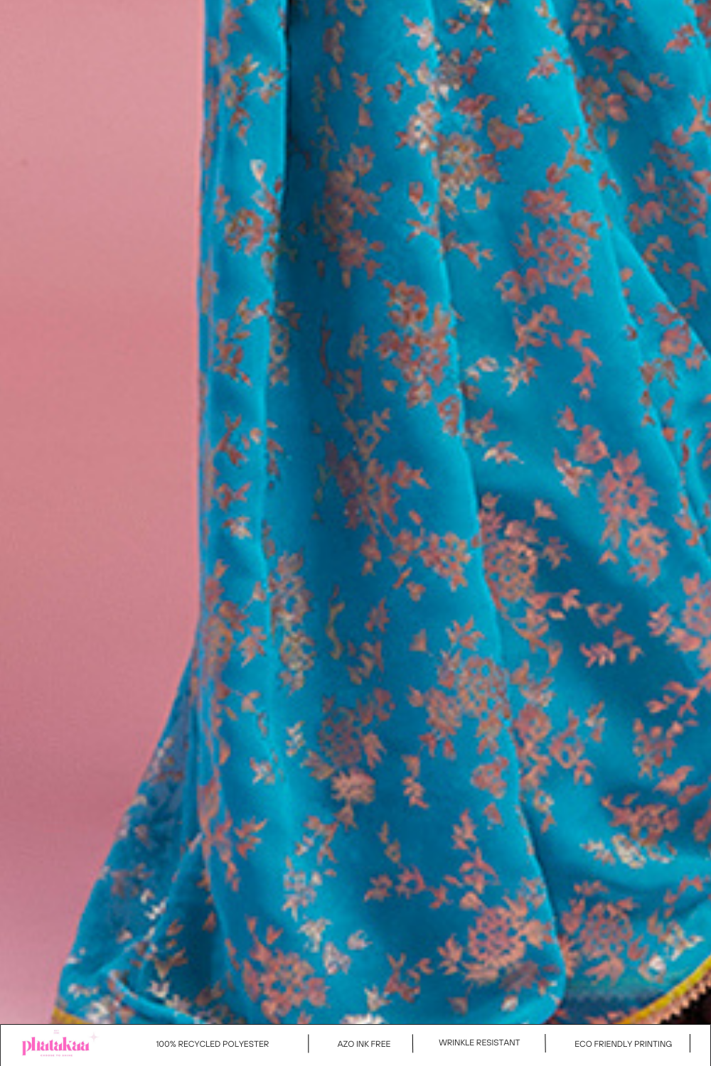 Turquoise Barfi Saree Set