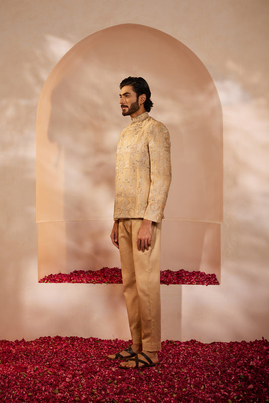 Agniv Gold Bandgala Set