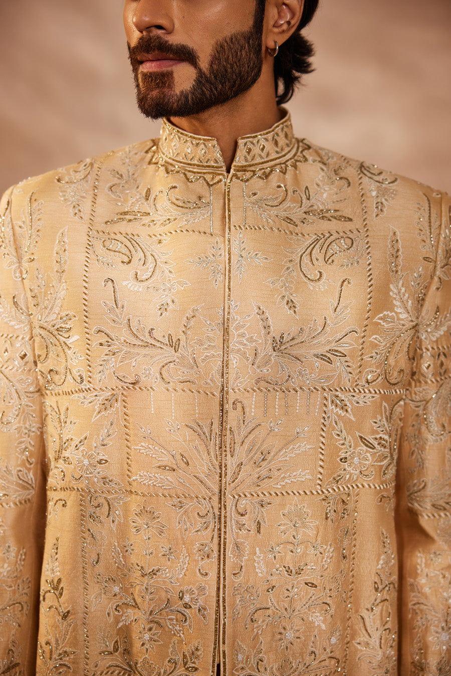 Agniv Gold Bandgala Set