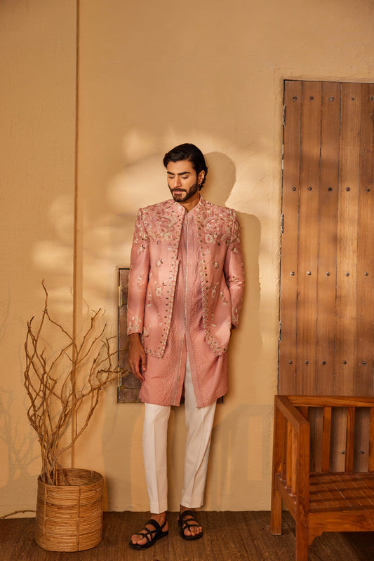 Manohar Baby Pink Indo Western Set