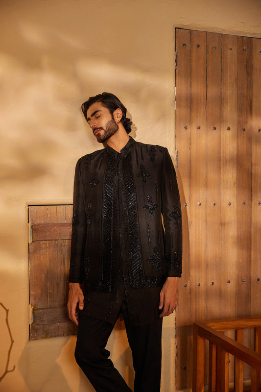 Nainesh Black Indo Western Set