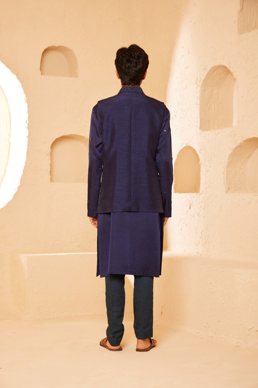 Gaurish Midnight Blue Waistcoat Set