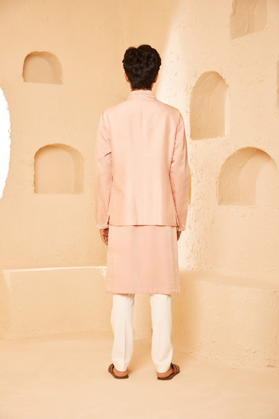 Devansh Soft Pink Waistcoat Set