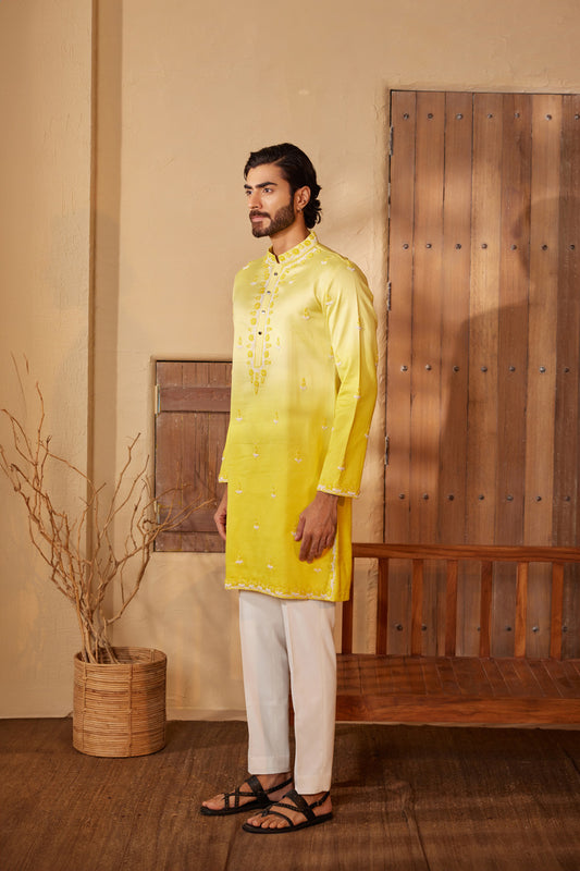Kagani Yellow Ombre Kurta Set