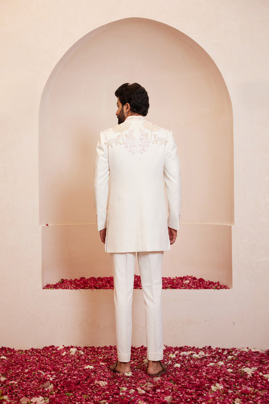 Parikshit Ivory Indo Western Set