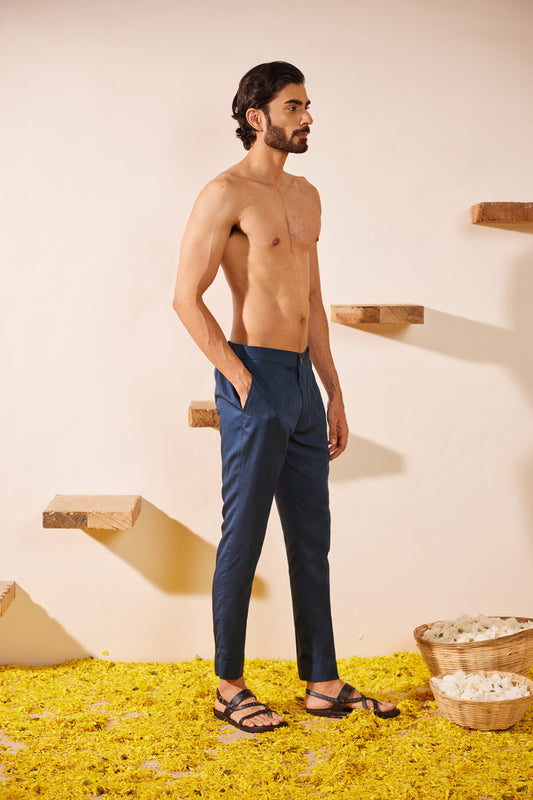 Midnight Blue Staight Narrow Fit Pant