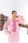 Pink flat Chiffion Kurta And Set