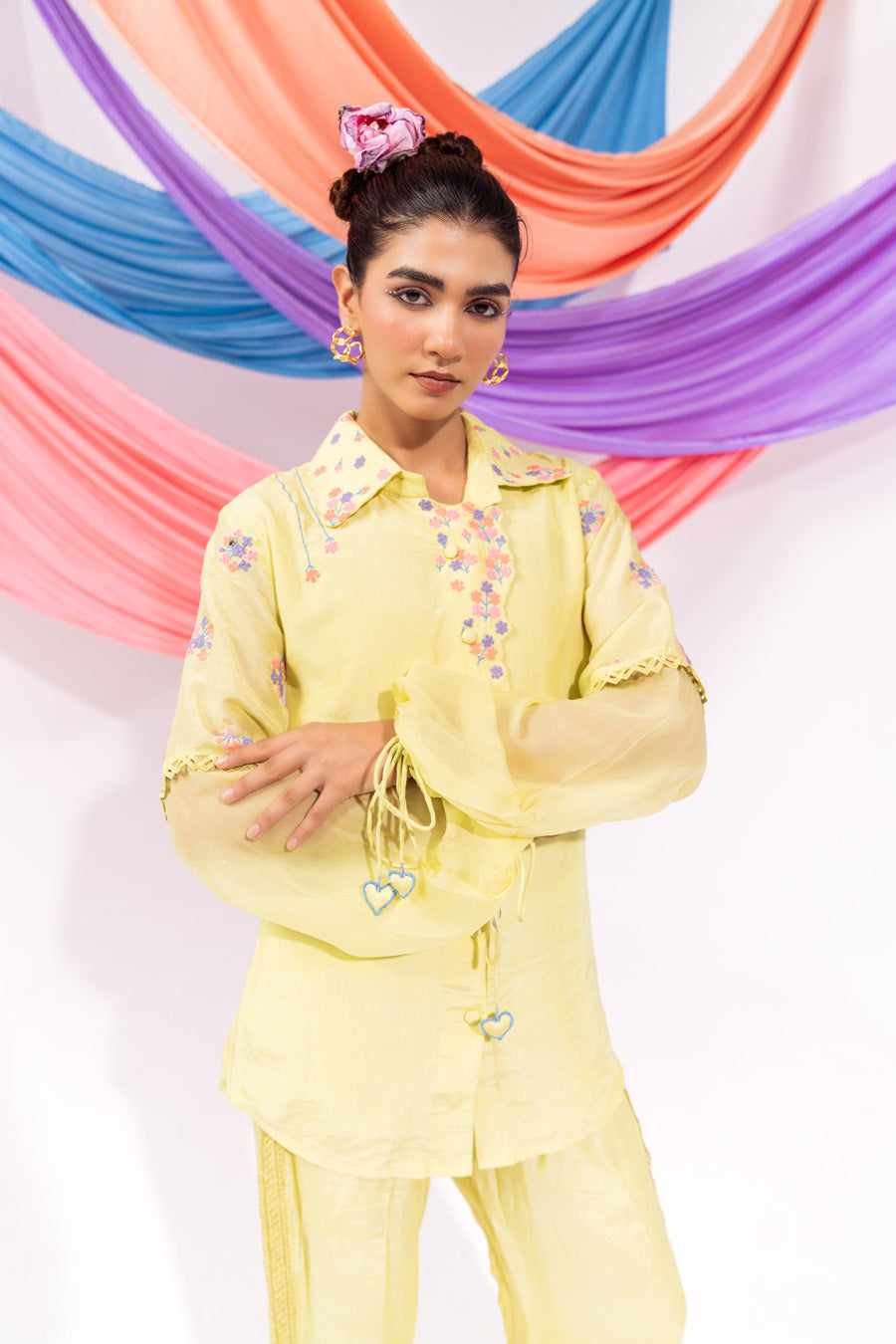 Lime Green Overlap Shirt and Pant