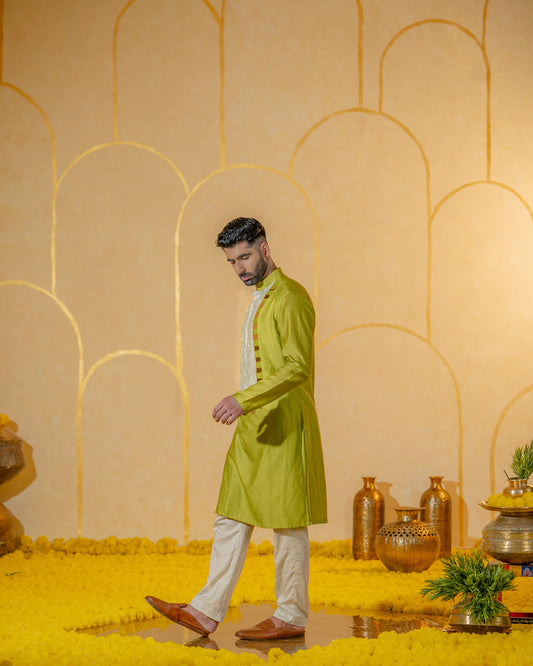 Green Patch Long kurta set