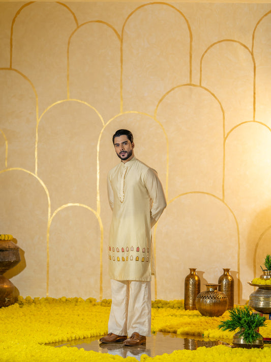 Multi Color Khidki Long kurta set