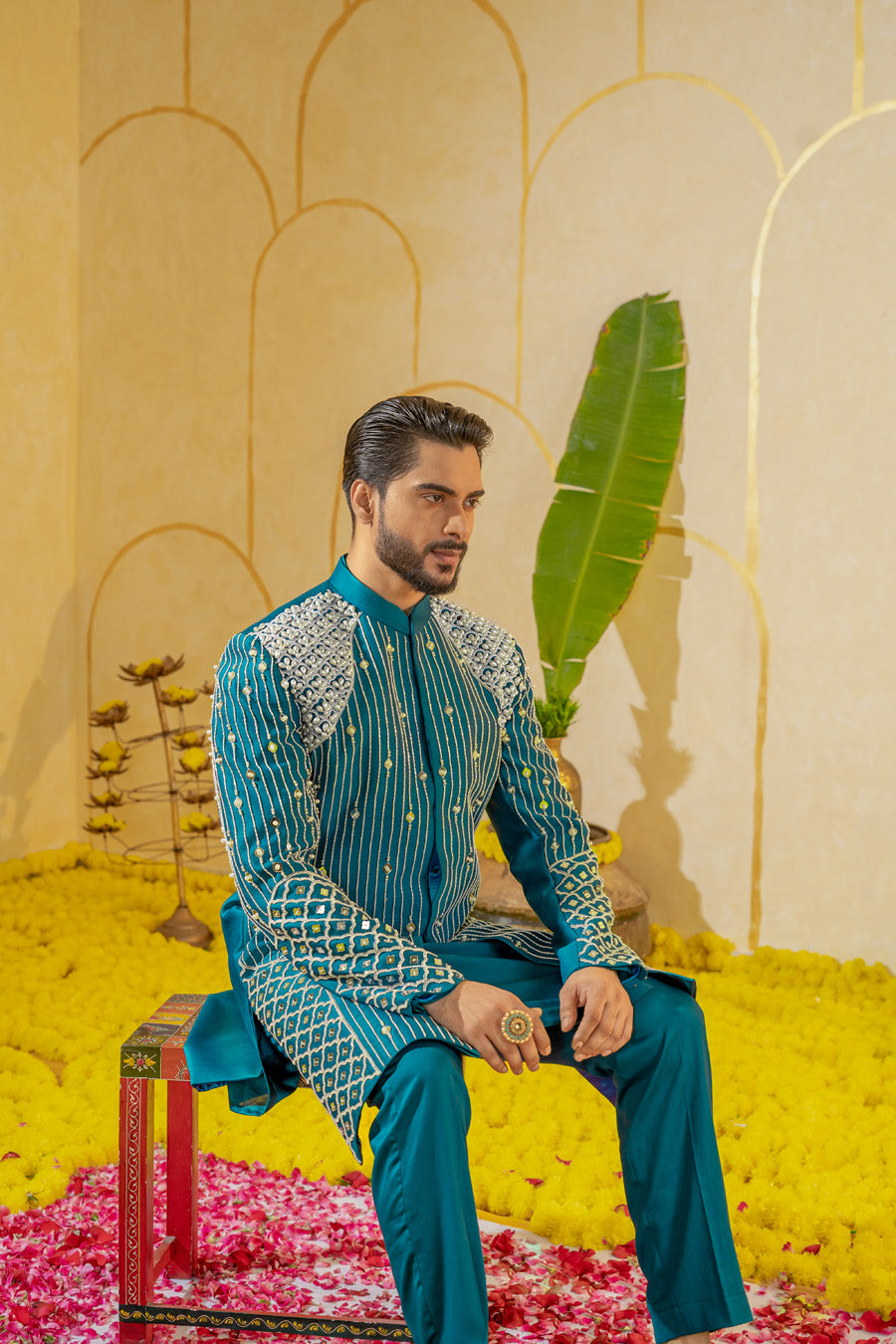 Blue Dhinchak Sherwani