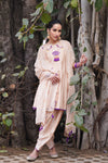 Beige Anarkali Salwar Set With Odhni
