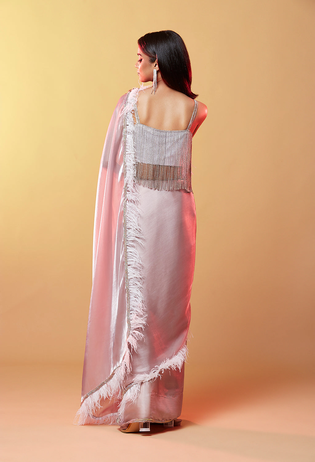 Wild Lavender Glass Organza Saree