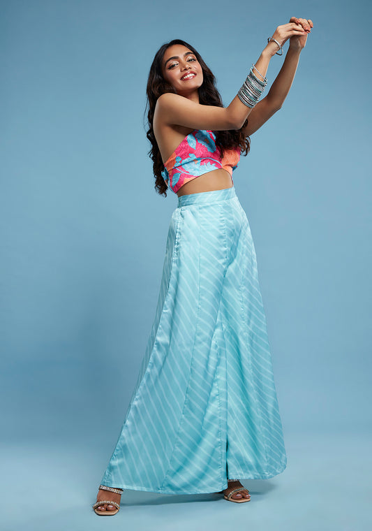 Floral Halter top and Sharara Set