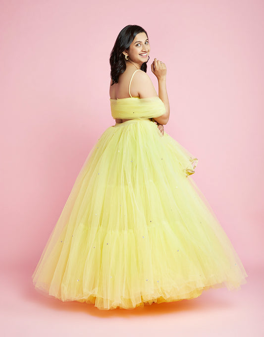 Mom Kaira Yellow Skirt Set