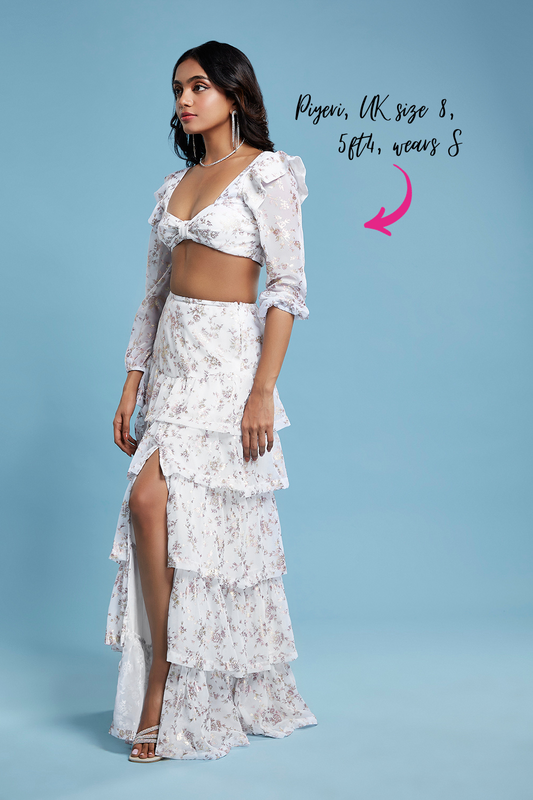 White Front tieup Lehenga Set