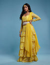 Yellow Backless Lehenga Set