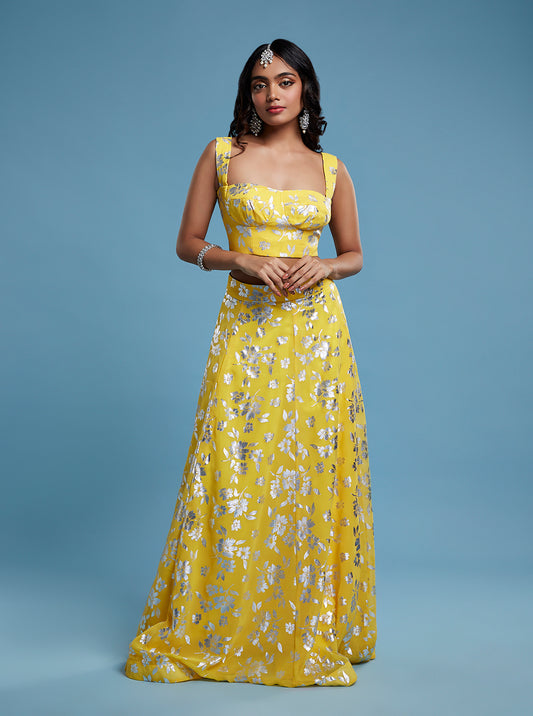 Yellow Corset Lehenga Set