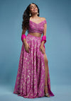 Purple Offshoulder Lehenga Set