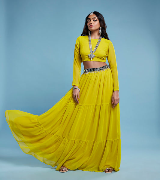 Lime Lehenga Set