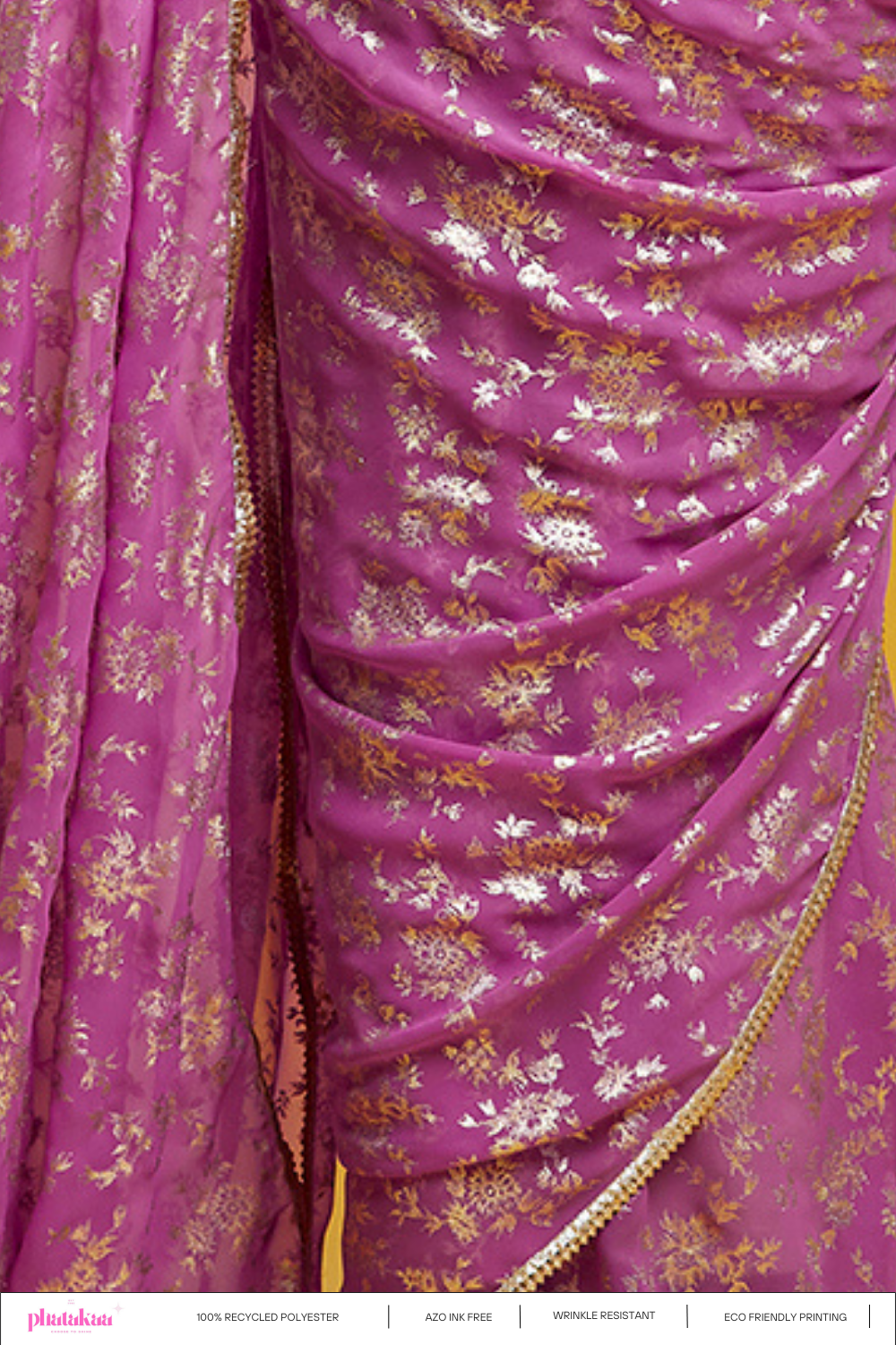 Purple Barfi Saree Set