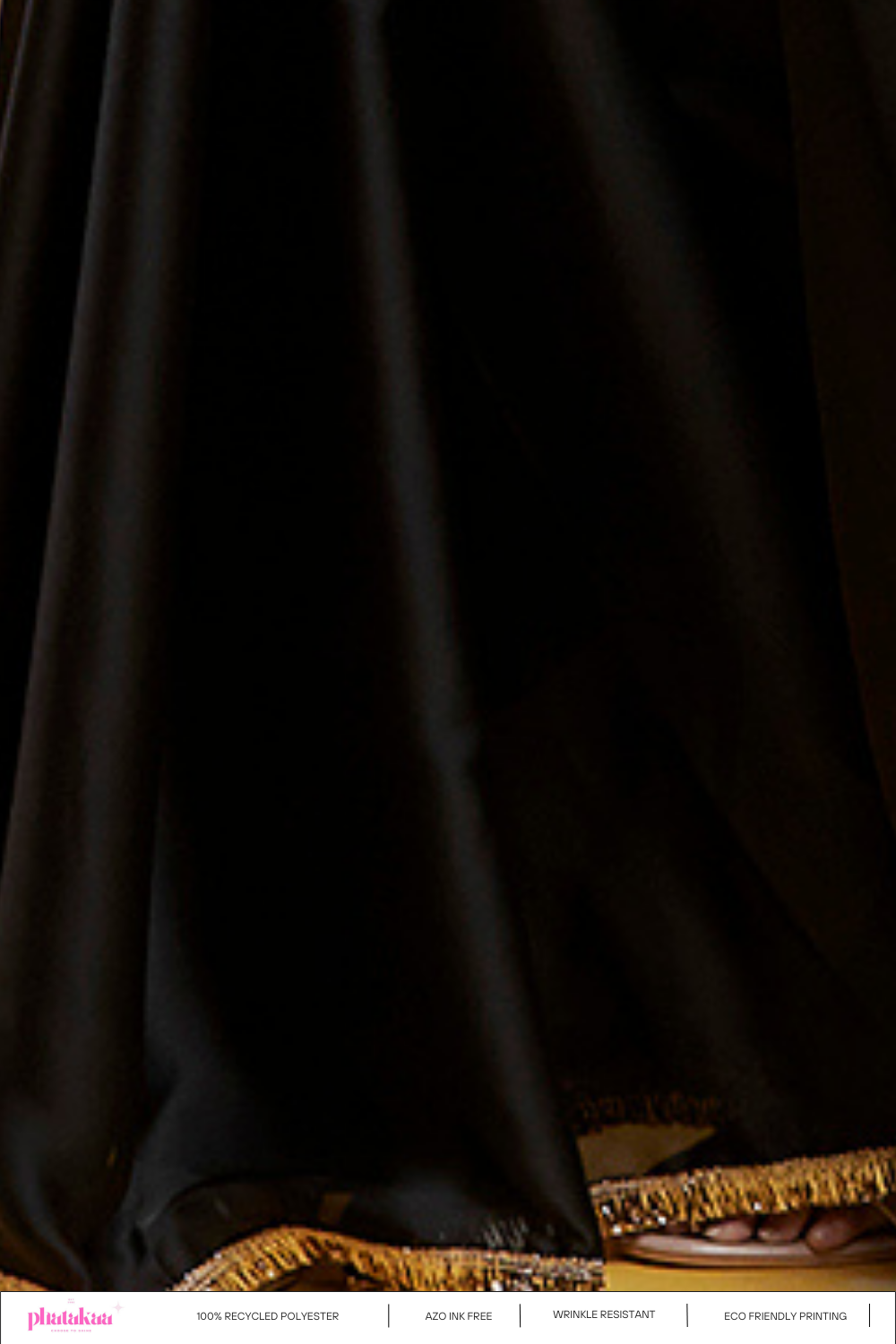 Black Cocktail Saree Set