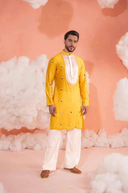 Marigold Patch Long kurta set
