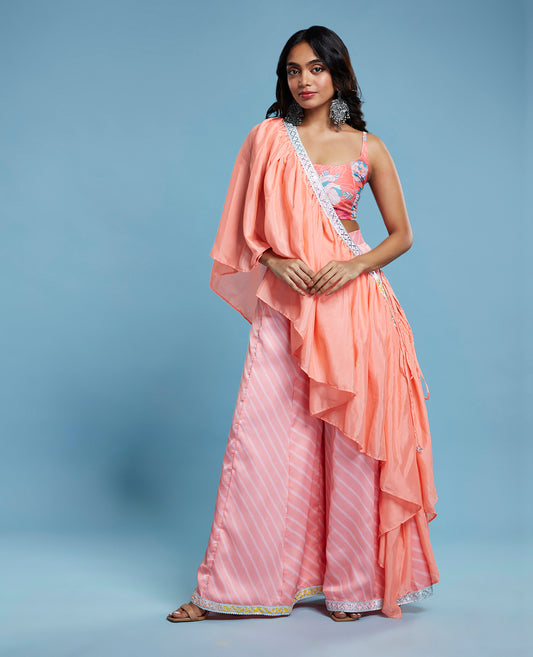 Floral Crop and  Leheriya printed Set