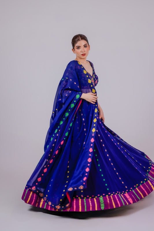 Neelira Jamdani Lehenga