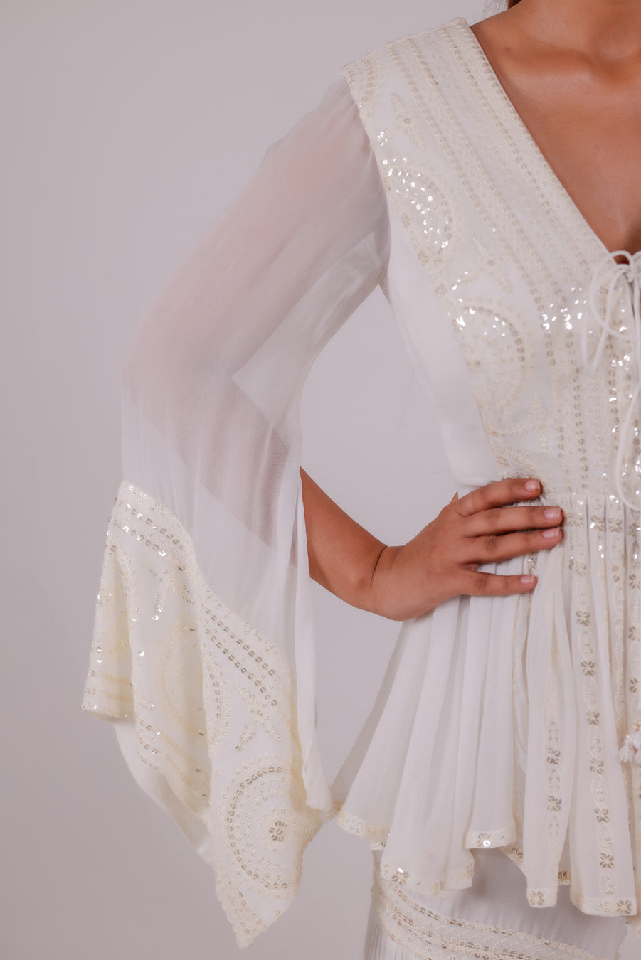 Mehr Peplum Sharara Set