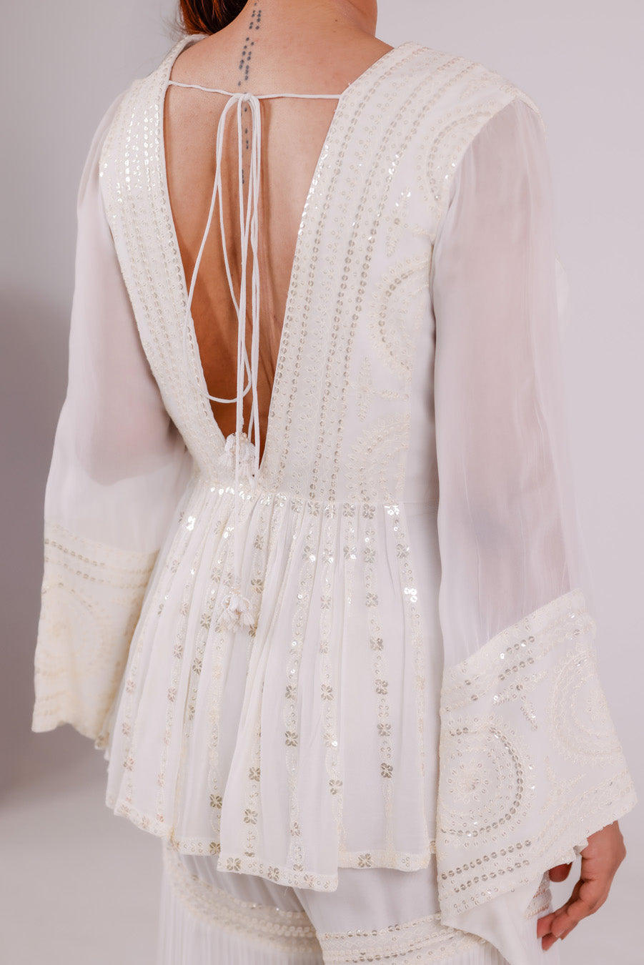 Mehr Peplum Sharara Set