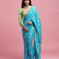 Turquoise Barfi Saree Set