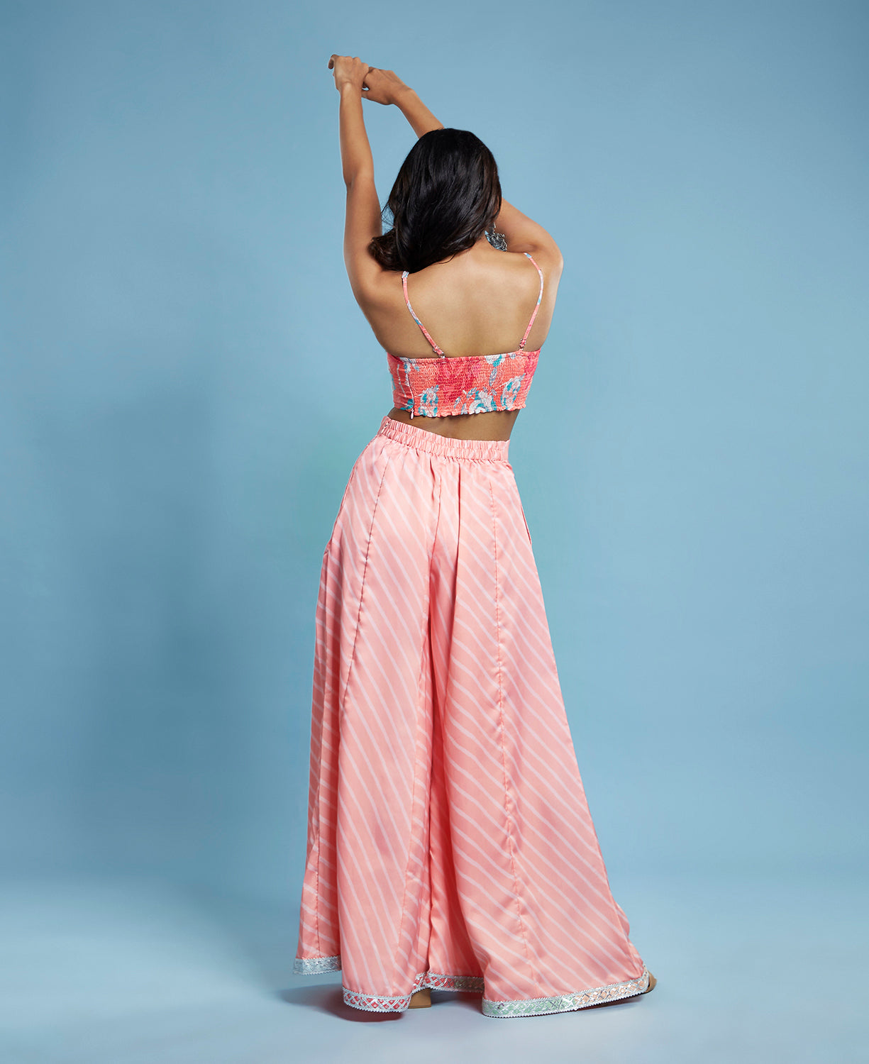 Floral Crop and  Leheriya printed Set