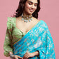 Turquoise Barfi Saree Set