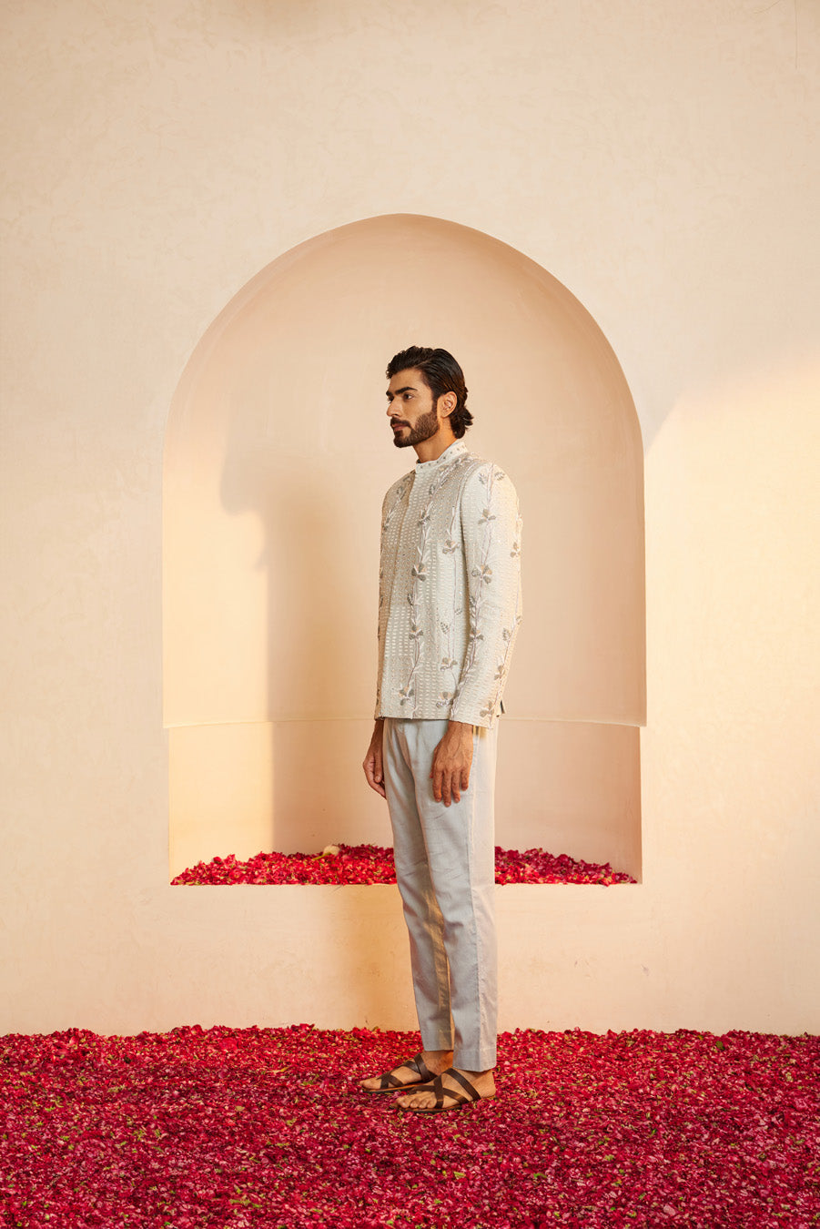 Ikshaan Powder Blue Bandgala Set