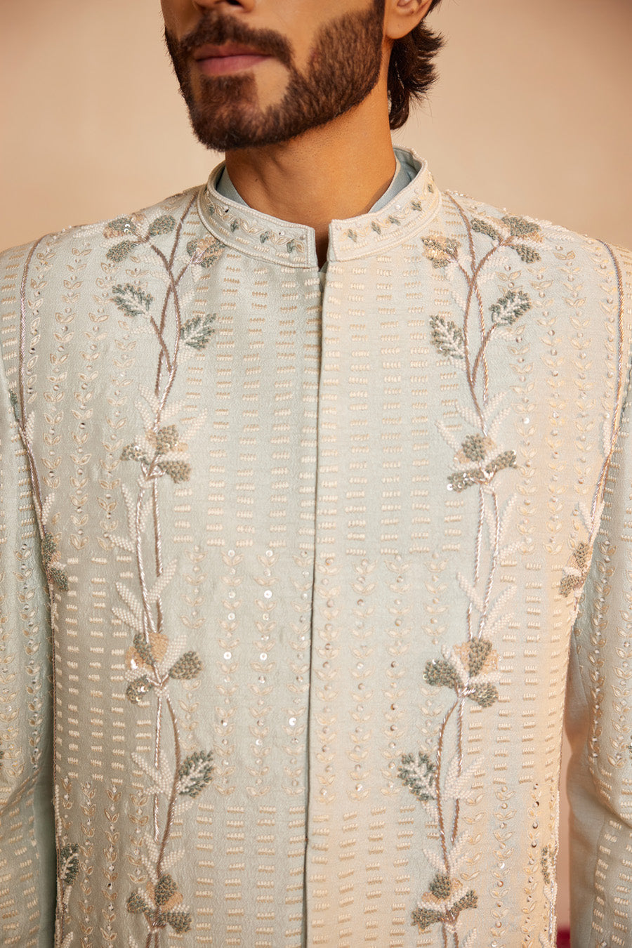 Ikshaan Powder Blue Bandgala Set