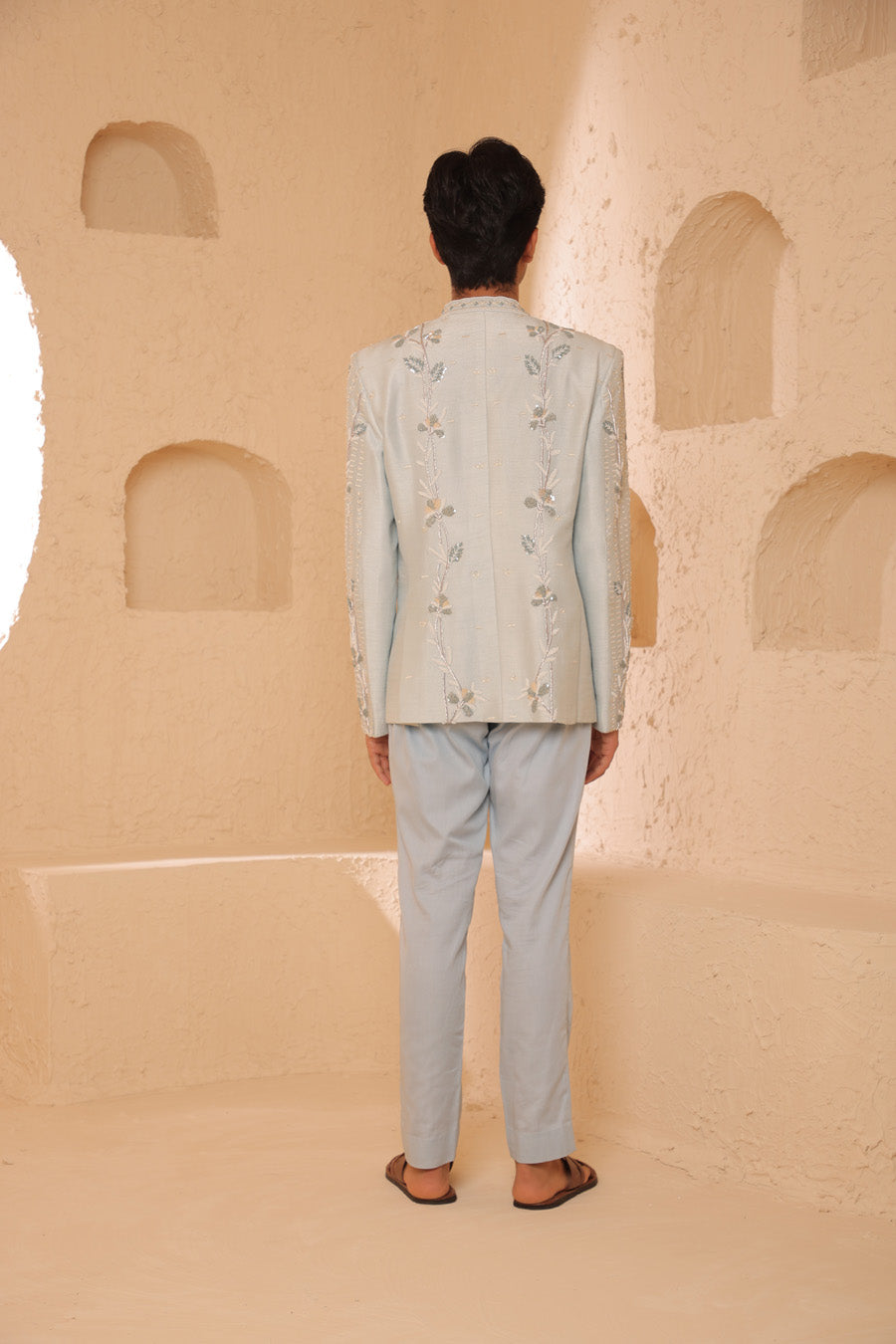 Ikshaan Powder Blue Bandgala Set