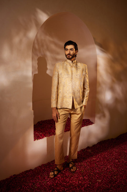 Agniv Gold Bandgala Set