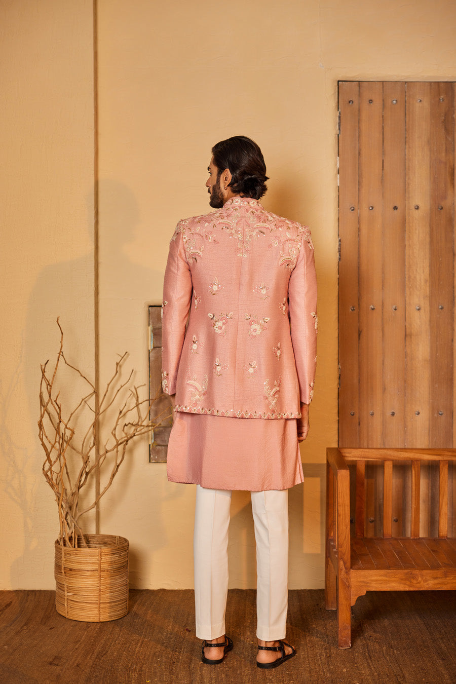 Manohar Baby Pink Indo Western Set
