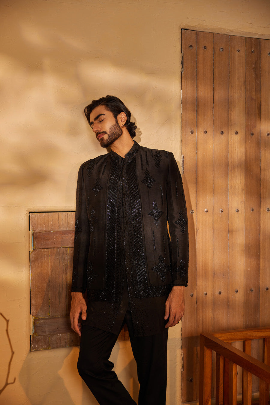 Nainesh Black Indo Western Set