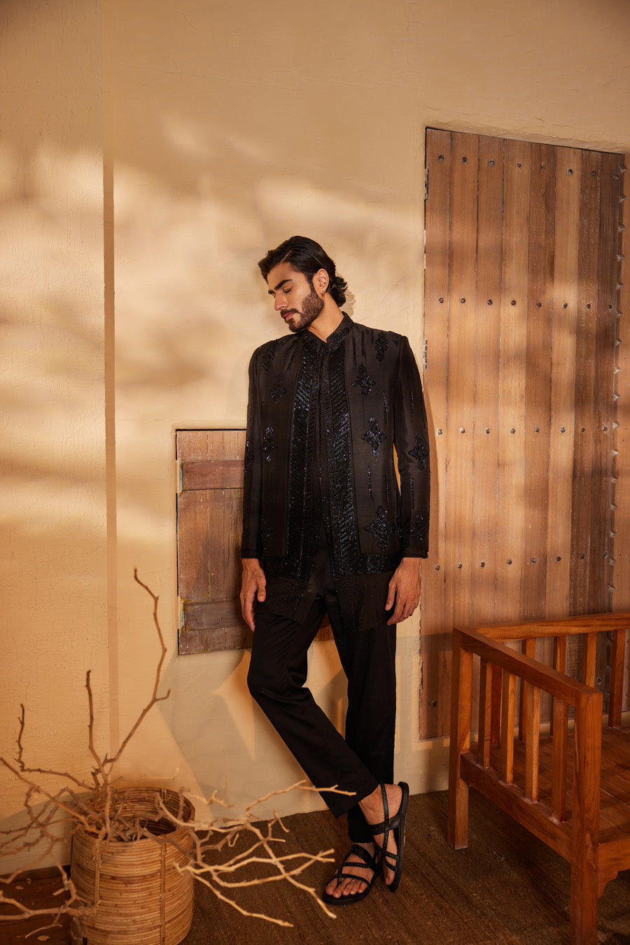Nainesh Black Indo Western Set
