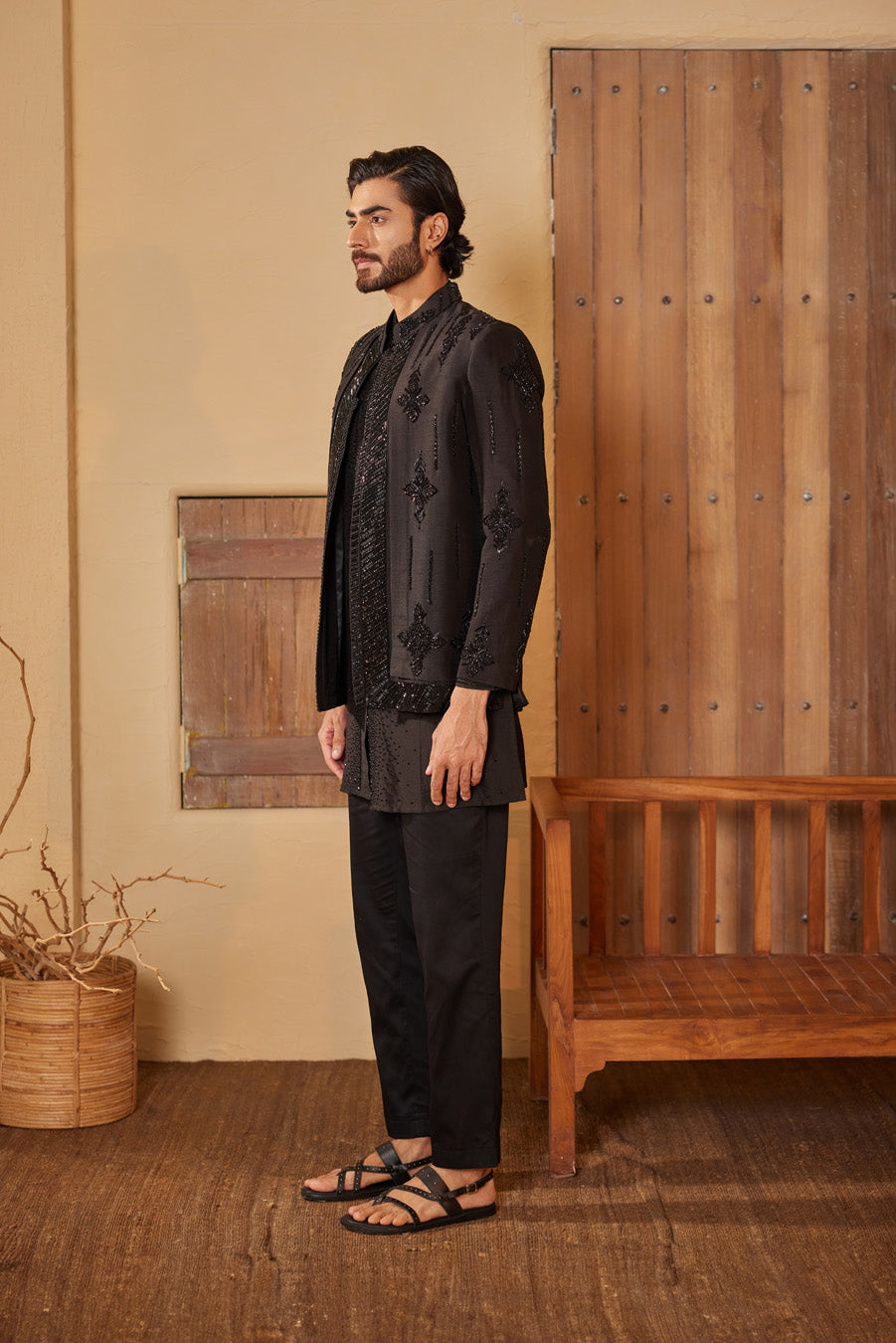 Nainesh Black Indo Western Set