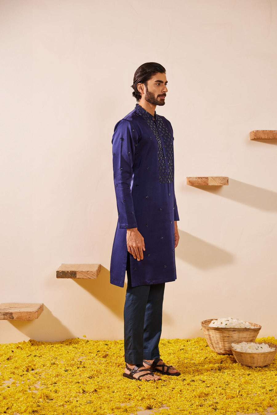 Gaurish Midnight Blue Waistcoat Set