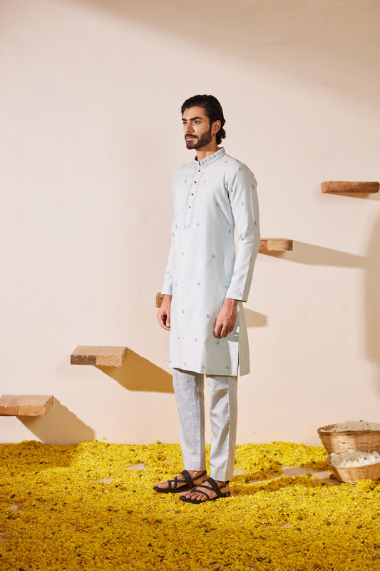 Ambar Powder Blue Kurta Set