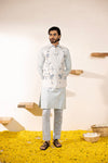 Advaith Powder Blue Waistcoat Set