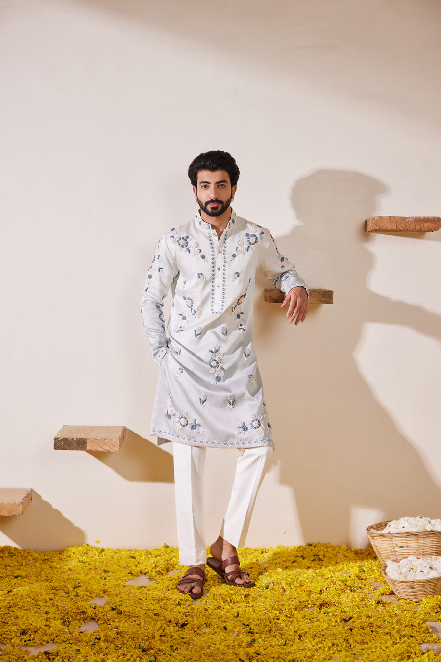 Animesh Grey Ombre Kurta Set
