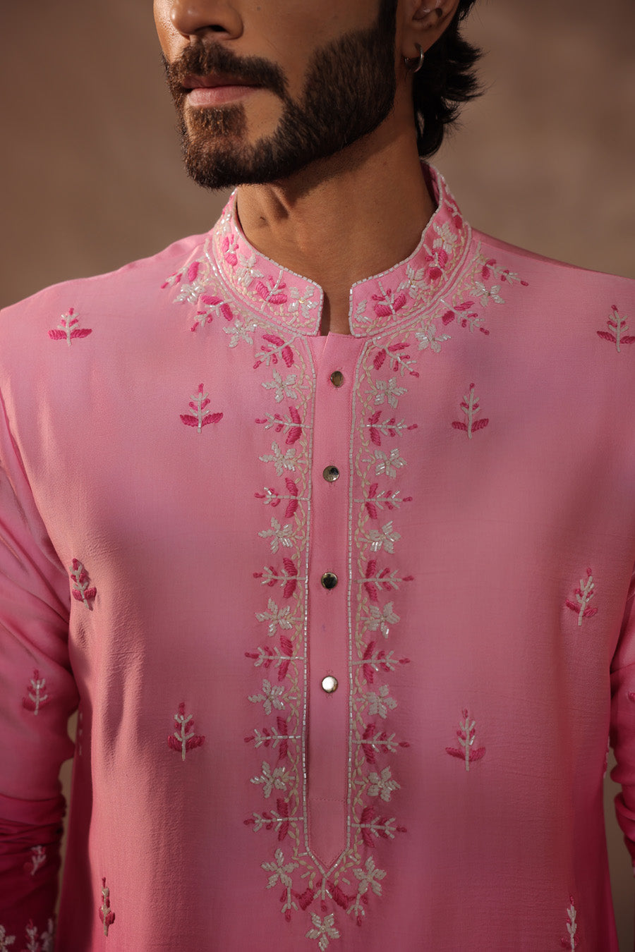 Nakul Fushia Pink Ombre Kurta Set