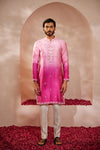 Nakul Fushia Pink Ombre Kurta Set